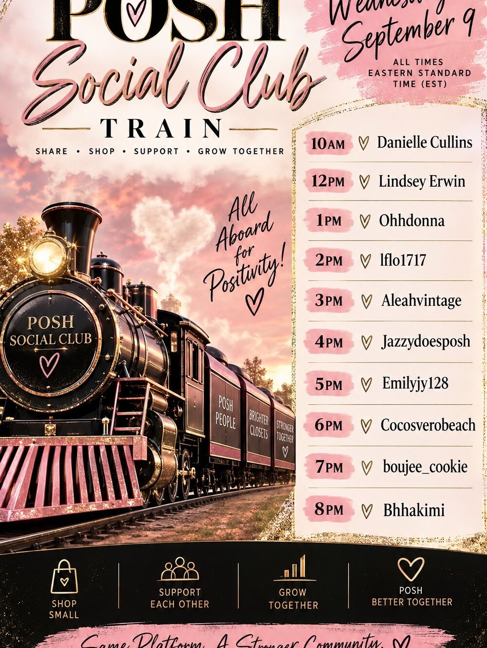 Posh Social Raid Train Wed August 5th 3pm